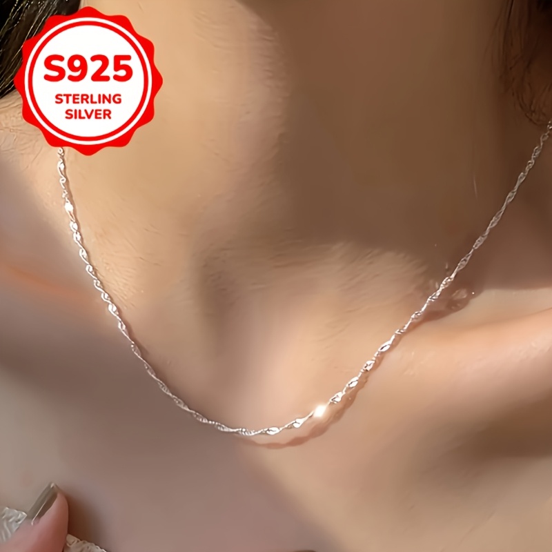 2pcs S925 Sterling Silver Lariat Necklaces for Women Bohemian Style